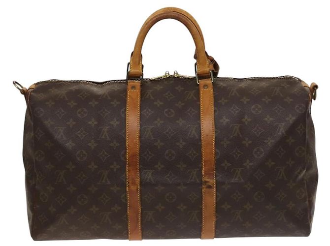 LOUIS VUITTON Borsa Boston Monogram Keepall Bandoulière 50 M41416 Auth LV 131192 Monogramma - vista 2