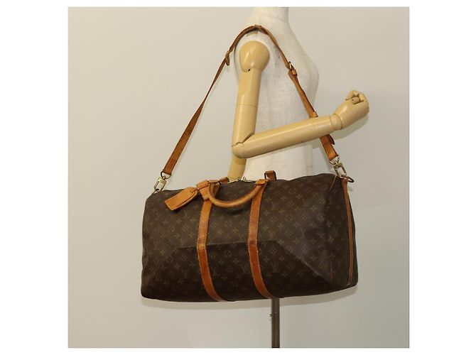 LOUIS VUITTON Borsa Boston Monogram Keepall Bandoulière 50 M41416 Auth LV 131192 Monogramma - vista 24