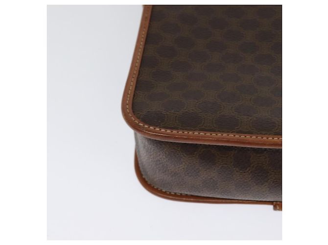 Céline Borsa a Spalla in Tela Macadam CELINE PVC Marrone Oro Auth 131356 D'oro - vista 15