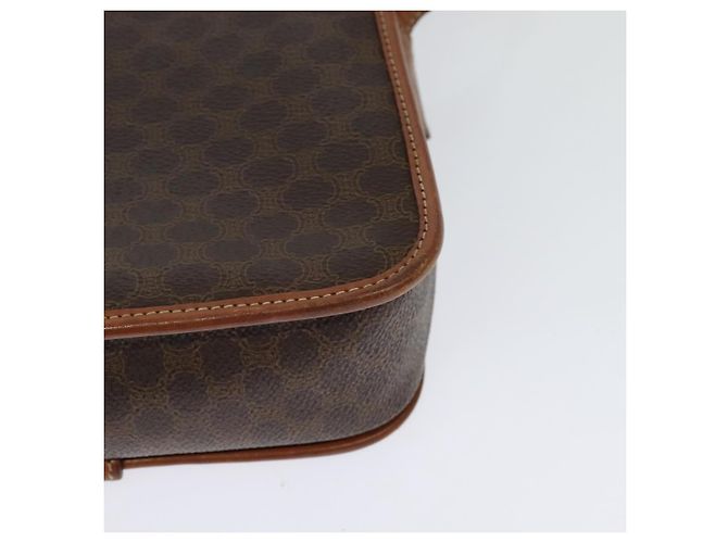Céline Borsa a Spalla in Tela Macadam CELINE PVC Marrone Oro Auth 131356 D'oro - vista 16
