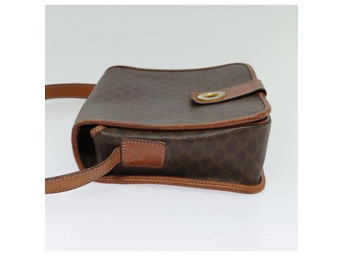 Céline Borsa a Spalla in Tela Macadam CELINE PVC Marrone Oro Auth 131356 D'oro - vista 3