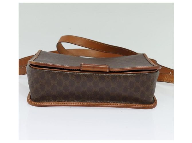 Céline Borsa a Spalla in Tela Macadam CELINE PVC Marrone Oro Auth 131356 D'oro - vista 5