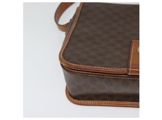 Céline Borsa a Spalla in Tela Macadam CELINE PVC Marrone Oro Auth 131356 D'oro - vista 9