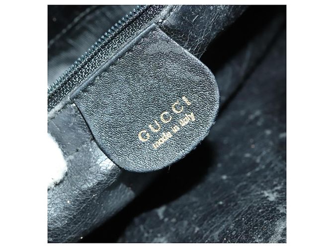 Borsa a mano in pelle Gucci Bamboo 2way Nera Oro 001 3754 1638 Auth th6215 Nero D'oro - vista 19