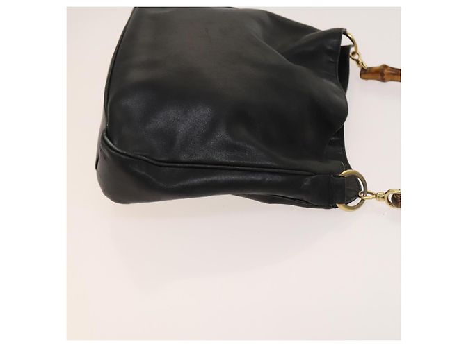 Borsa a mano in pelle Gucci Bamboo 2way Nera Oro 001 3754 1638 Auth th6215 Nero D'oro - vista 3
