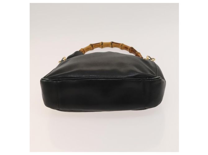 Borsa a mano in pelle Gucci Bamboo 2way Nera Oro 001 3754 1638 Auth th6215 Nero D'oro - vista 5