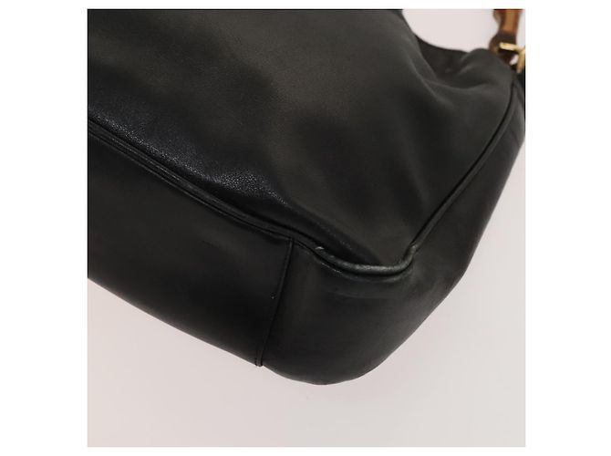 Borsa a mano in pelle Gucci Bamboo 2way Nera Oro 001 3754 1638 Auth th6215 Nero D'oro - vista 9