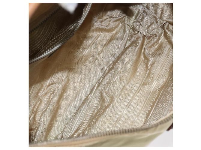 Borsa a Spalla PRADA in Nylon Pelle Beige Argento Autentica 131422 - vista 11