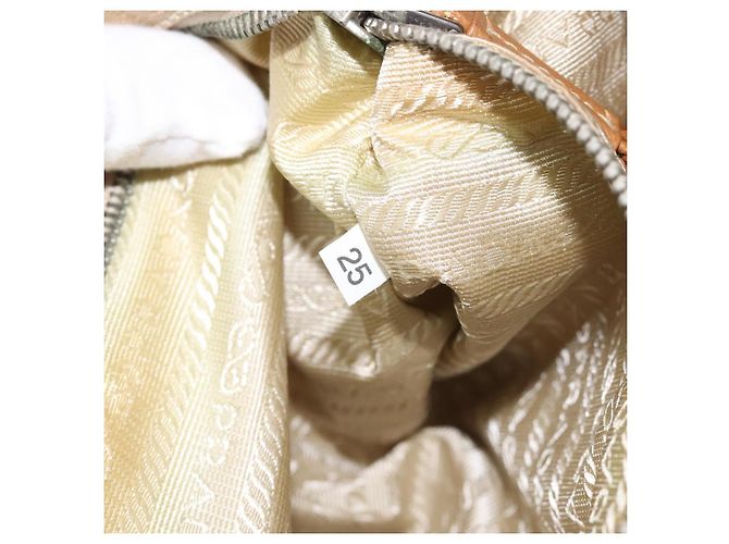 Borsa a Spalla PRADA in Nylon Pelle Beige Argento Autentica 131422 - vista 12