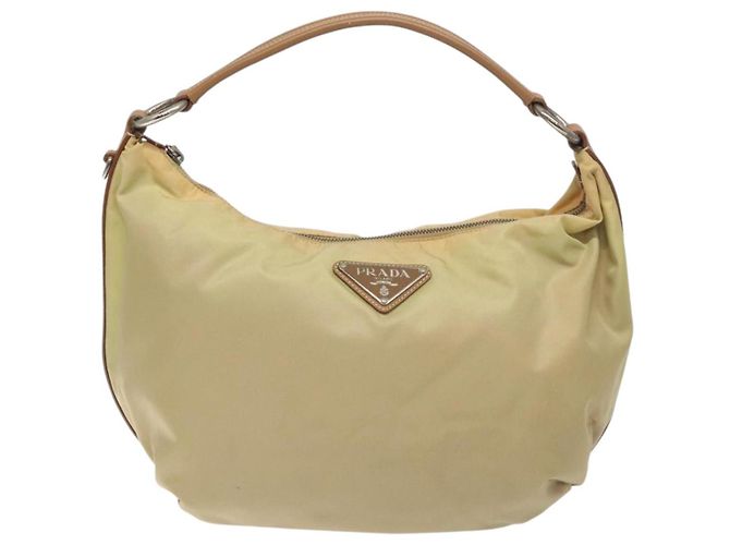 Borsa a Spalla PRADA in Nylon Pelle Beige Argento Autentica 131422 - vista 13