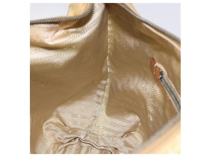 Borsa a Spalla PRADA in Nylon Pelle Beige Argento Autentica 131422 - vista 20