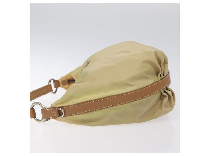 Borsa a Spalla PRADA in Nylon Pelle Beige Argento Autentica 131422 - vista 4