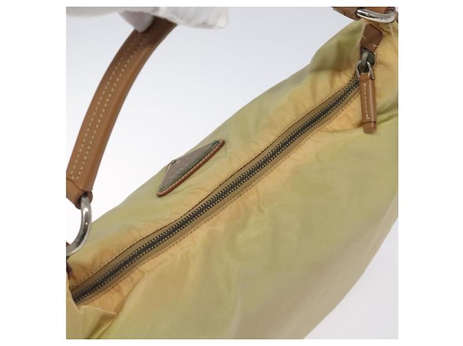 Borsa a Spalla PRADA in Nylon Pelle Beige Argento Autentica 131422 - vista 6