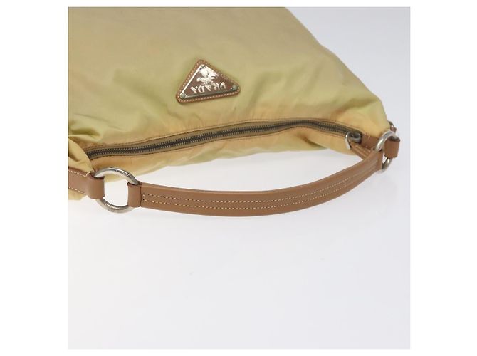 Borsa a Spalla PRADA in Nylon Pelle Beige Argento Autentica 131422 - vista 7