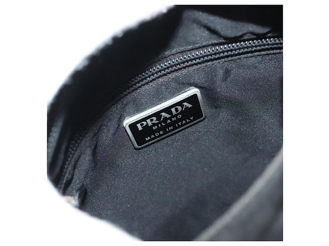Borsa a Spalla PRADA in Nylon Nero Argento Autentica bs27458 - vista 19