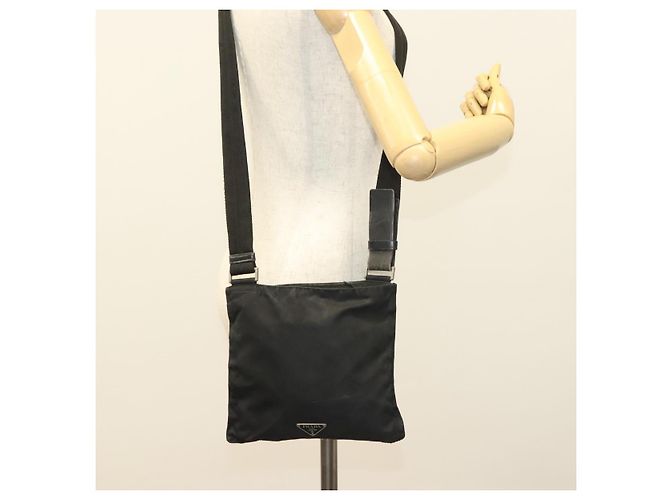 Borsa a Spalla PRADA in Nylon Nero Argento Autentica bs27458 - vista 23