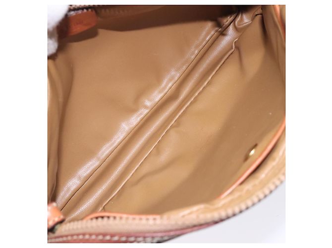 Céline Clutch in tela Macadam CELINE in pelle PVC marrone oro Auth gh359 D'oro - vista 10