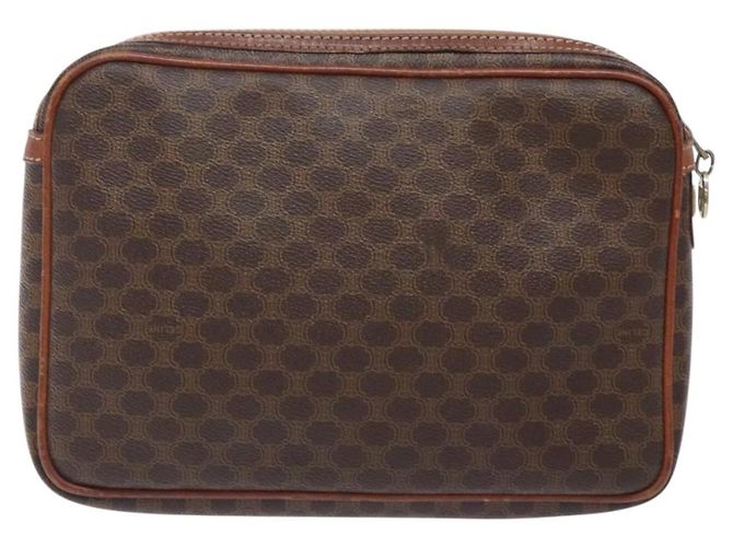 Céline Clutch in tela Macadam CELINE in pelle PVC marrone oro Auth gh359 D'oro - vista 2