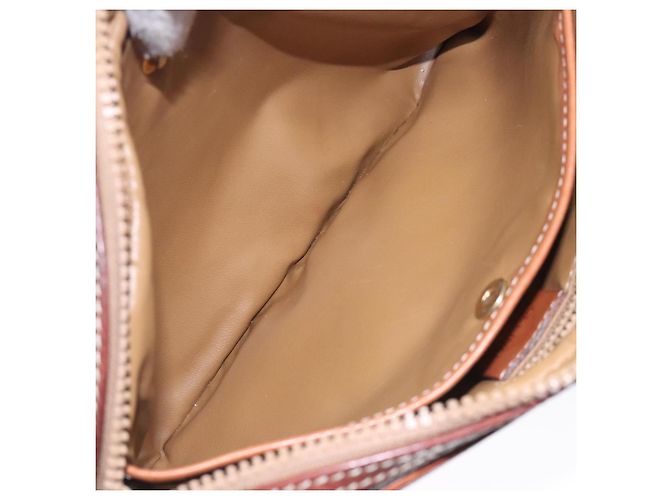 Céline Clutch in tela Macadam CELINE in pelle PVC marrone oro Auth gh359 D'oro - vista 22