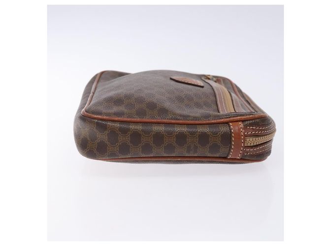 Céline Clutch in tela Macadam CELINE in pelle PVC marrone oro Auth gh359 D'oro - vista 3