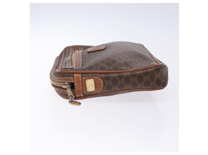 Céline Clutch in tela Macadam CELINE in pelle PVC marrone oro Auth gh359 D'oro - vista 4