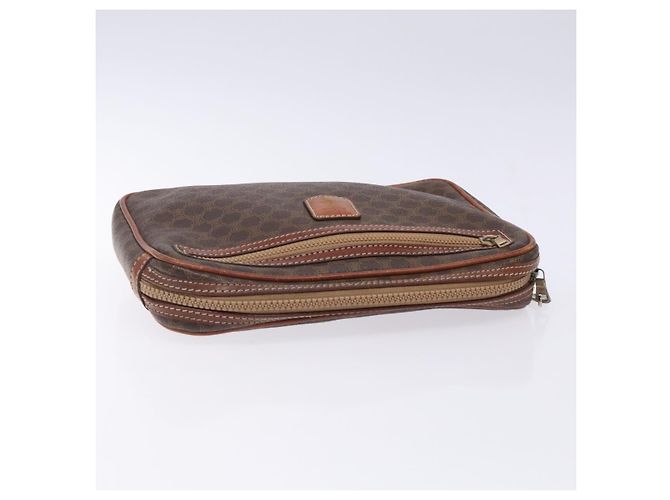 Céline Clutch in tela Macadam CELINE in pelle PVC marrone oro Auth gh359 D'oro - vista 5