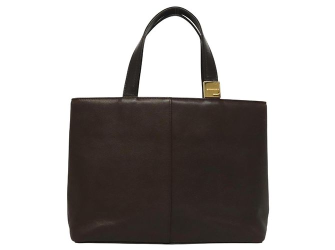 BURBERRY Hand Bag Leather Brown Gold Auth ep9761 Golden - view 13