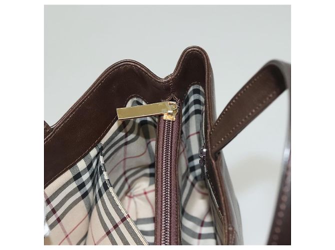 BURBERRY Hand Bag Leather Brown Gold Auth ep9761 Golden - view 20