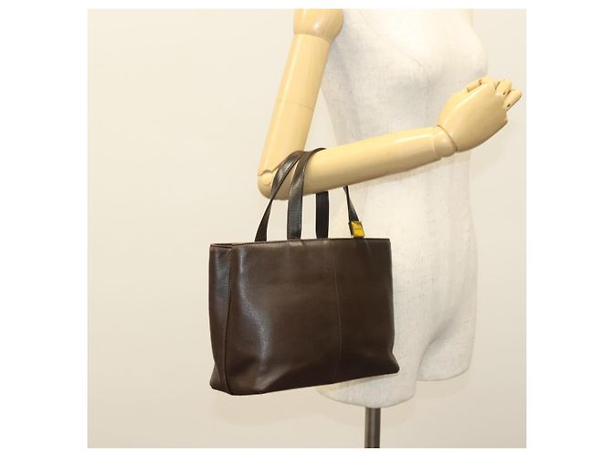 BURBERRY Hand Bag Leather Brown Gold Auth ep9761 Golden - view 23