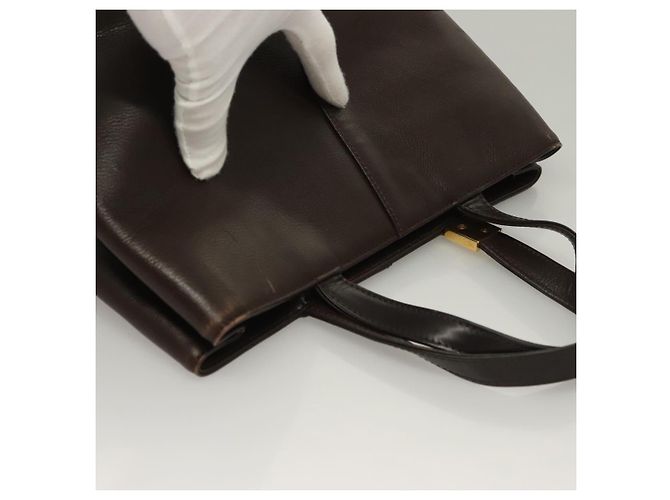 BURBERRY Hand Bag Leather Brown Gold Auth ep9761 Golden - view 6