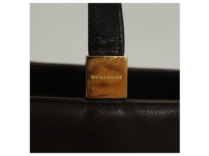 BURBERRY Hand Bag Leather Brown Gold Auth ep9761 Golden - view 9