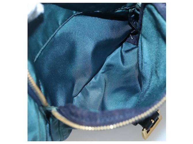 PRADA Schultertasche Nylon Grün Gold Auth 131481 Golden - Ansicht 11