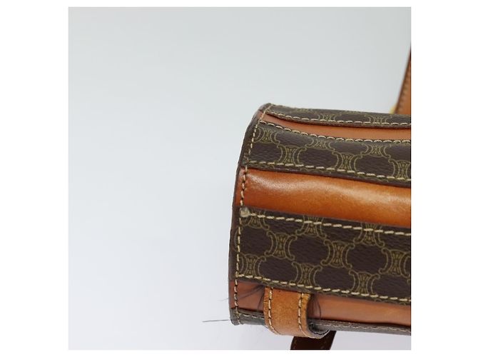 Céline CELINE Macadam Canvas Backpack PVC Leather Brown Gold Auth 131672 Golden - view 14