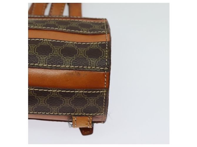 Céline CELINE Macadam Canvas Backpack PVC Leather Brown Gold Auth 131672 Golden - view 15