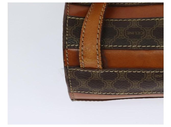 Céline CELINE Macadam Canvas Backpack PVC Leather Brown Gold Auth 131672 Golden - view 16