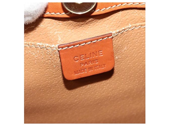 Céline CELINE Macadam Canvas Backpack PVC Leather Brown Gold Auth 131672 Golden - view 18