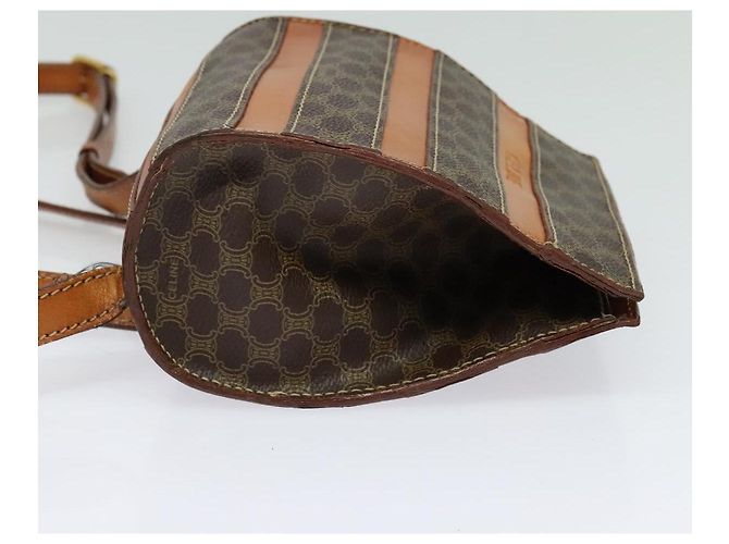 Céline CELINE Macadam Canvas Backpack PVC Leather Brown Gold Auth 131672 Golden - view 3