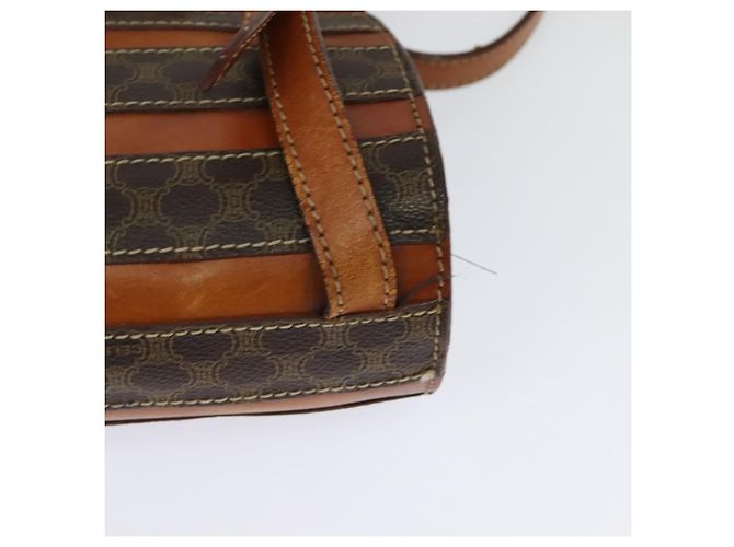 Céline CELINE Macadam Canvas Backpack PVC Leather Brown Gold Auth 131672 Golden - view 9