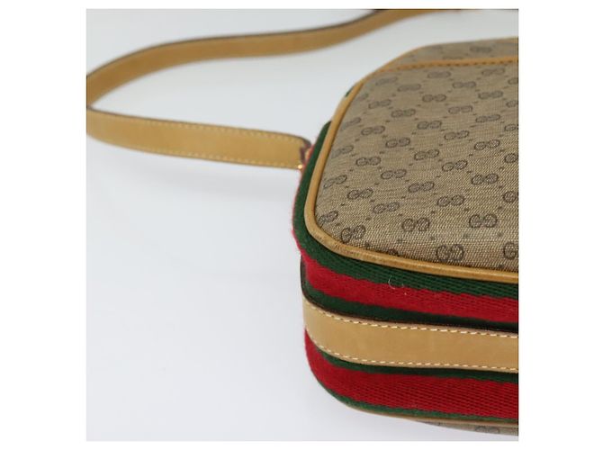 Borsa Sherry Line in PVC beige e oro Micro GG Supreme di GUCCI Auth gh497 D'oro - vista 10
