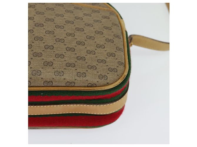 Borsa Sherry Line in PVC beige e oro Micro GG Supreme di GUCCI Auth gh497 D'oro - vista 11
