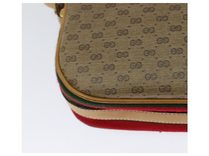 Borsa Sherry Line in PVC beige e oro Micro GG Supreme di GUCCI Auth gh497 D'oro - vista 12