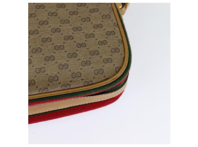 Borsa Sherry Line in PVC beige e oro Micro GG Supreme di GUCCI Auth gh497 D'oro - vista 13