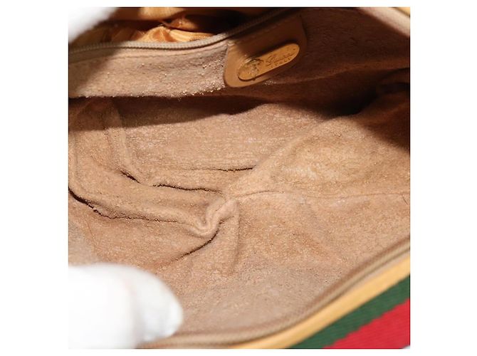 Borsa Sherry Line in PVC beige e oro Micro GG Supreme di GUCCI Auth gh497 D'oro - vista 16