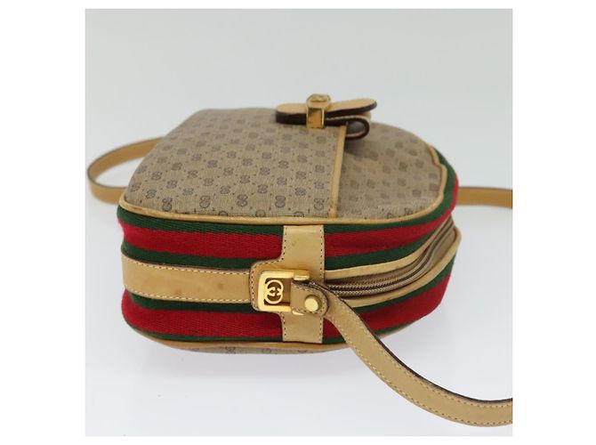 Borsa Sherry Line in PVC beige e oro Micro GG Supreme di GUCCI Auth gh497 D'oro - vista 5