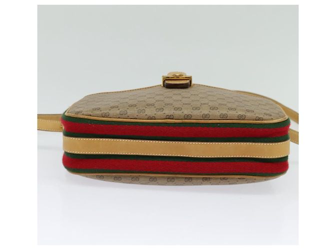 Borsa Sherry Line in PVC beige e oro Micro GG Supreme di GUCCI Auth gh497 D'oro - vista 9