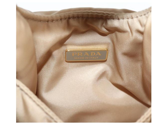 PRADA Borsa a Mano Nylon 2way Beige Oro Auth 118908SM D'oro - vista 10