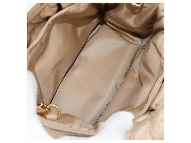 PRADA Borsa a Mano Nylon 2way Beige Oro Auth 118908SM D'oro - vista 11