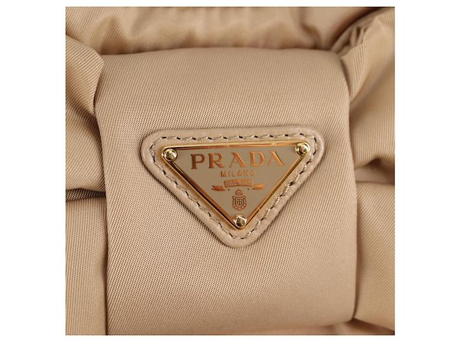 PRADA Borsa a Mano Nylon 2way Beige Oro Auth 118908SM D'oro - vista 19
