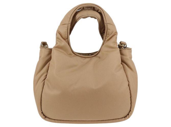 PRADA Borsa a Mano Nylon 2way Beige Oro Auth 118908SM D'oro - vista 2