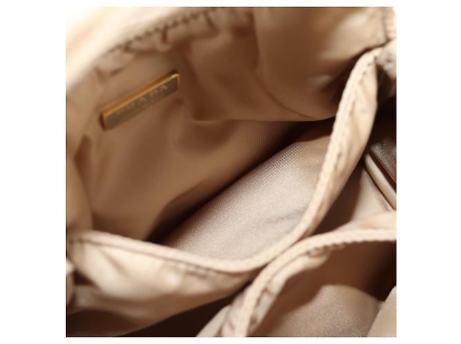 PRADA Borsa a Mano Nylon 2way Beige Oro Auth 118908SM D'oro - vista 20